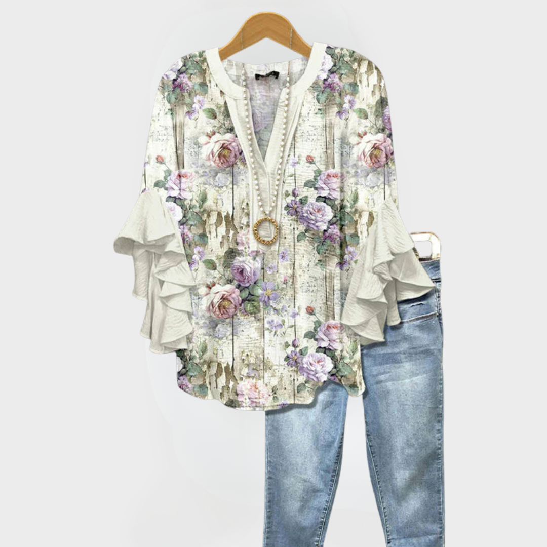Lidia™ | Vintage Print Top