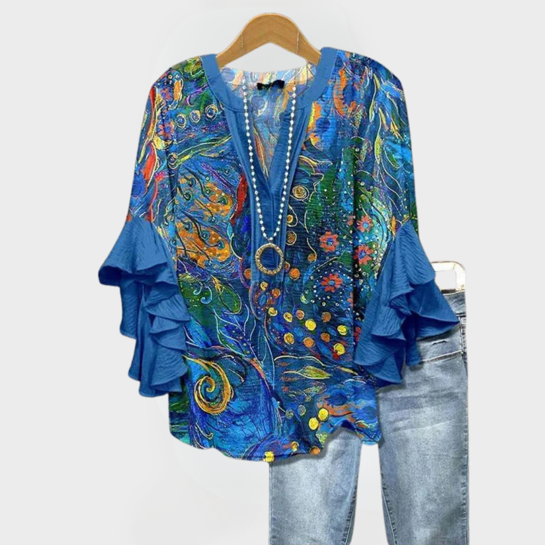 Carla™ | Vintage Print Top