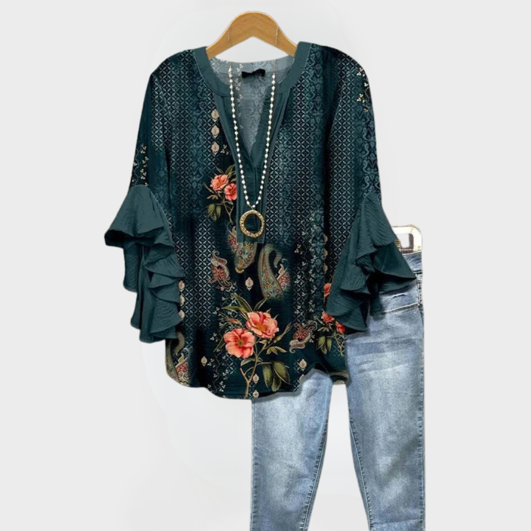 Lorenza™ | Vintage Print Top