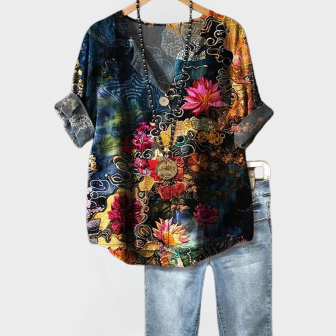 Francesca™ | Vintage Print Top