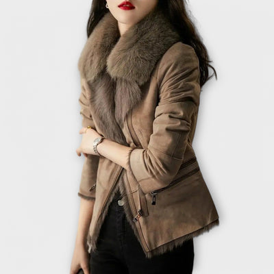 Lambskin Jacket with Fur Collar