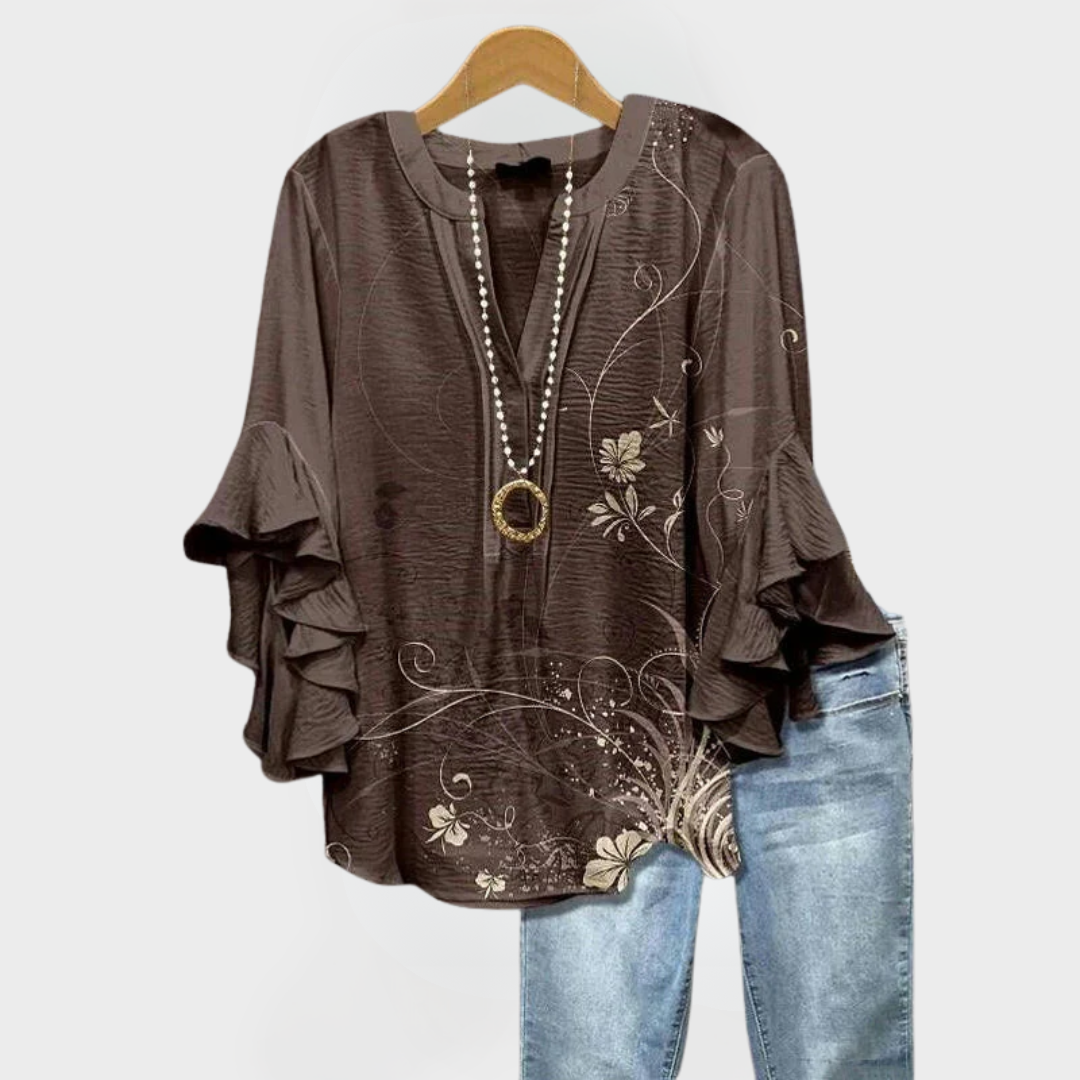 Claudia™ | Vintage Print Top