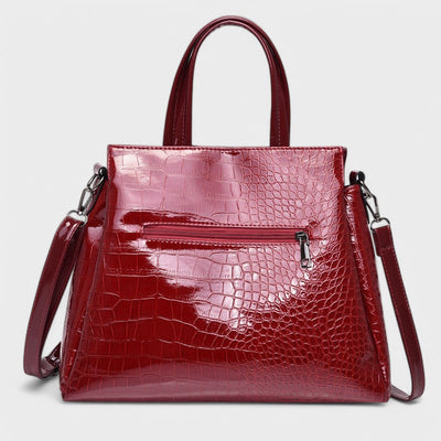 Rose - Elegant 3-Piece Black Crocodile Bag Set