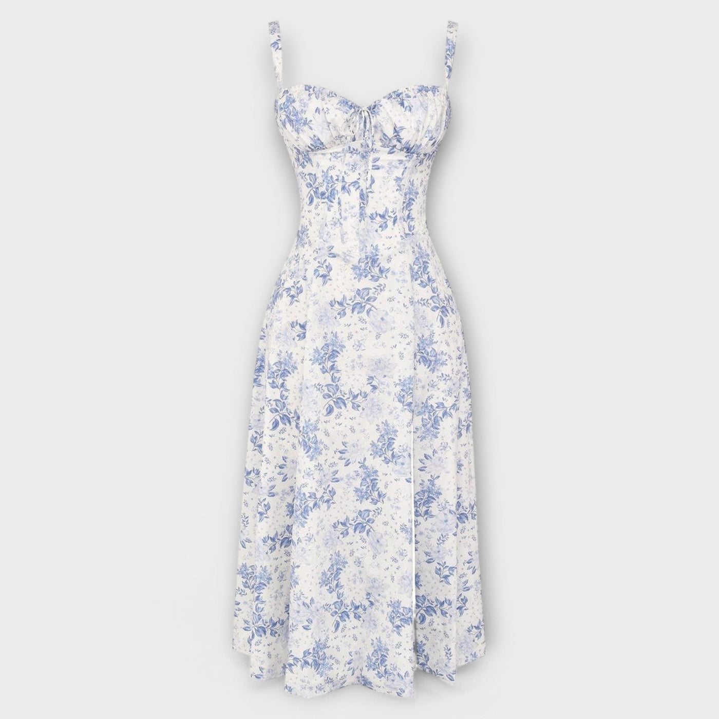 Dress with V-neck. Elegant summer dress