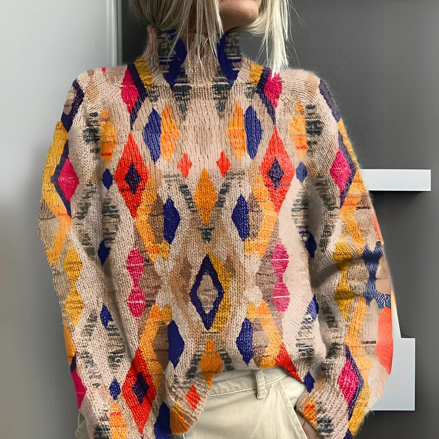 BriseFleur - Colorful Geometric Sweater