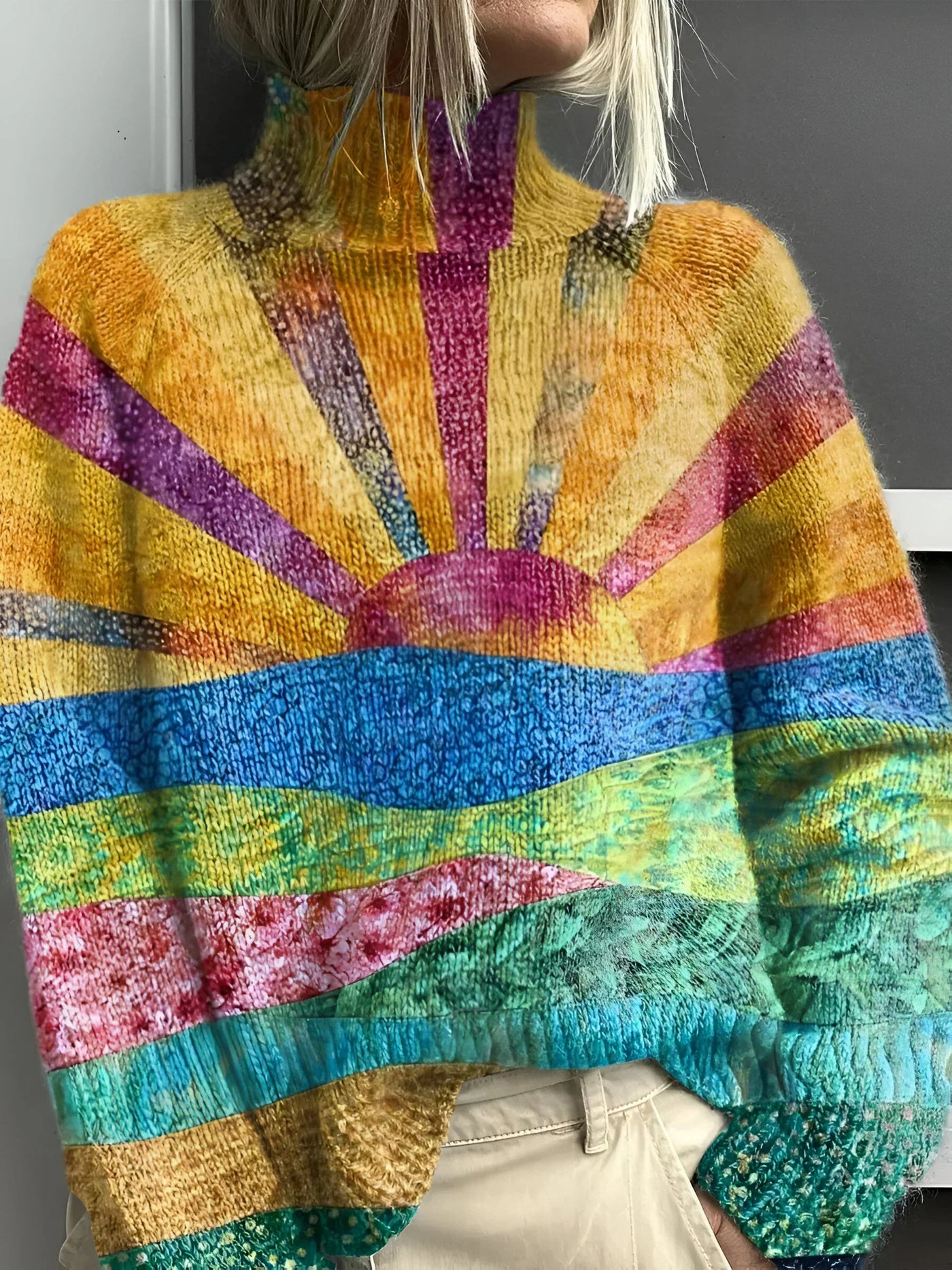 Colors of Joy - Elegant Colorful Sweater