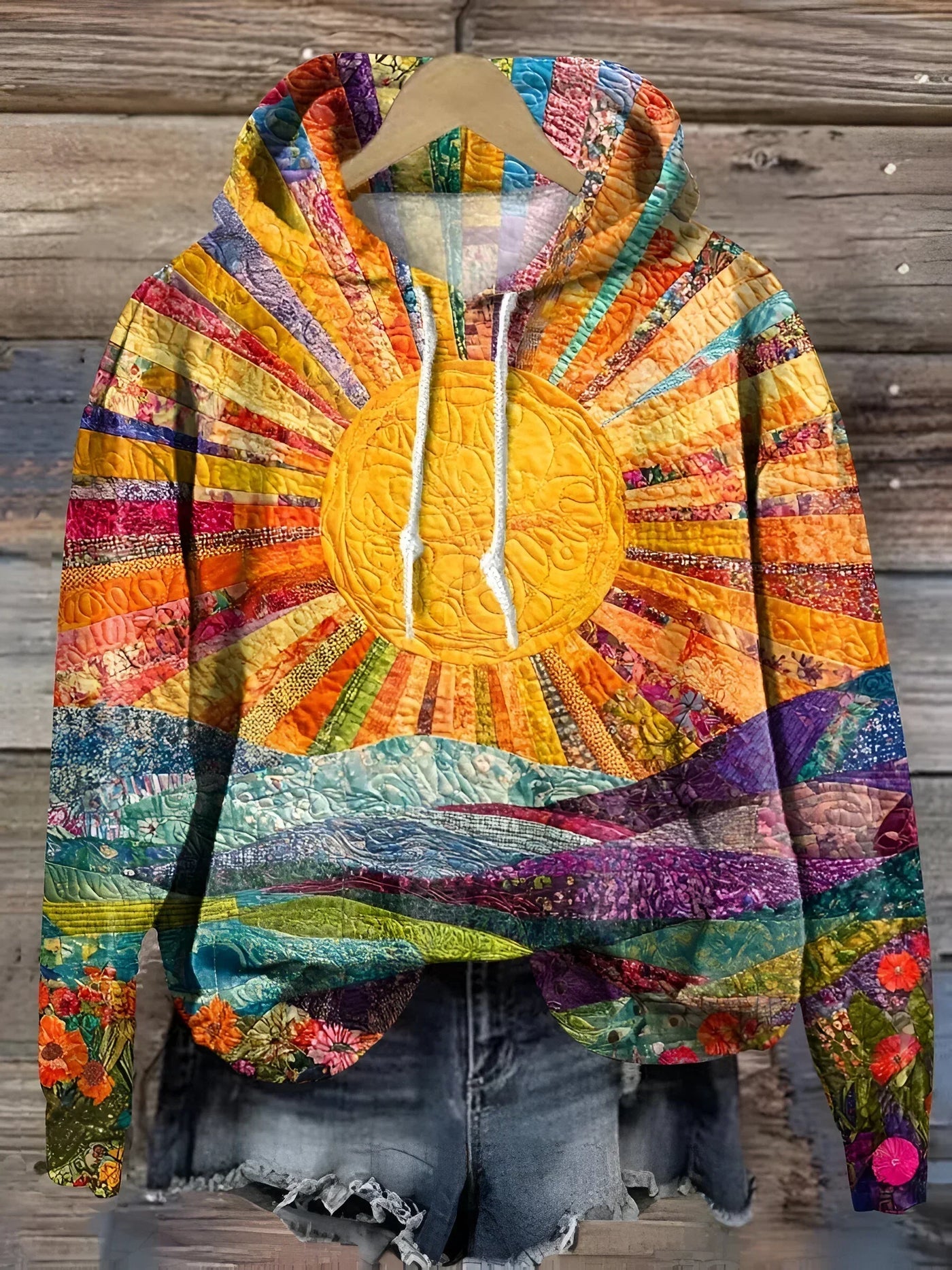 Sun - Colorful Patchwork Hoodie